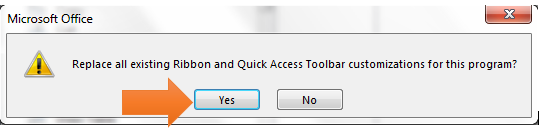 replace all the existing Ribbon and Quick Access Toolbar customizations