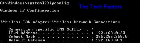 ipconfig windows command