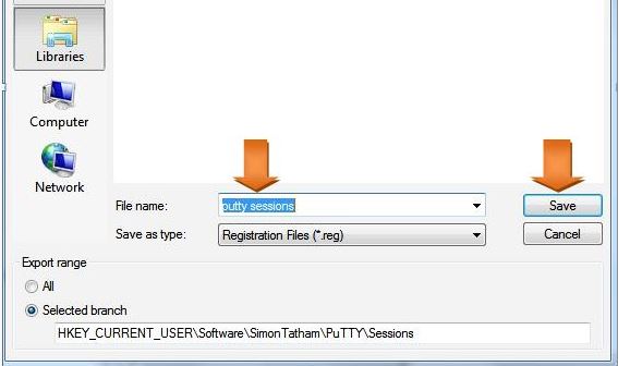 Transfer Putty sessions - save sessions