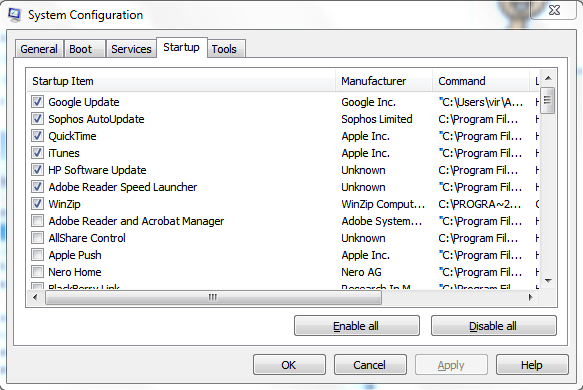 msconfig