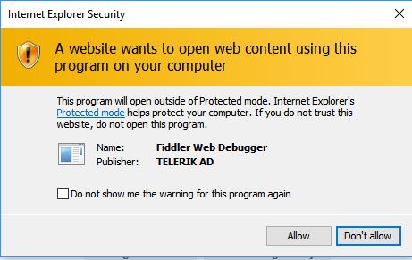 Fiddler explorer security