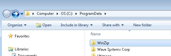 WinZip error code 5 winzip folder