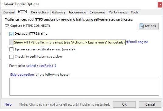 fiddler options decrypt http traffic