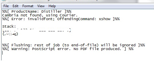 Adobe distiller error-invalid fonts